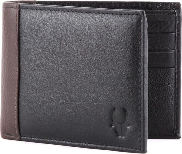 Black Leather Wallet for Men I 8 Card Slots I 2 Secret compartments I 2 Currency Compartments