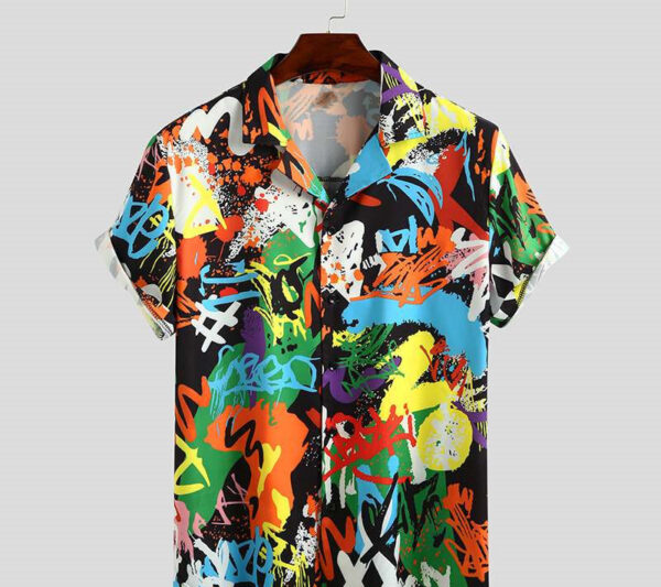 Men\'s Short Sleeve Printed Shirt Summer Hawaiian Beach Men\'s Shirt - Image 3
