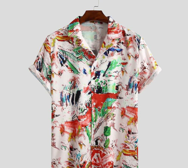 Men\'s Short Sleeve Printed Shirt Summer Hawaiian Beach Men\'s Shirt - Image 2
