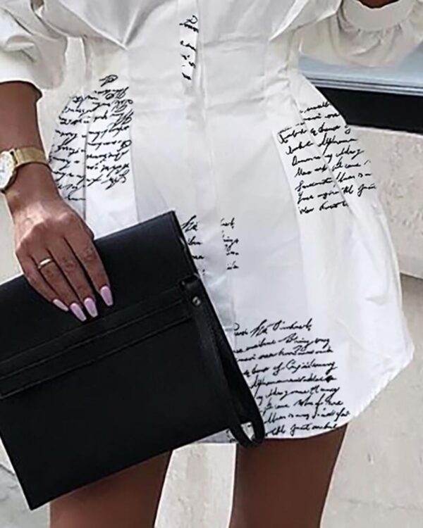 Printed Shirt Shirt Dress - Image 2